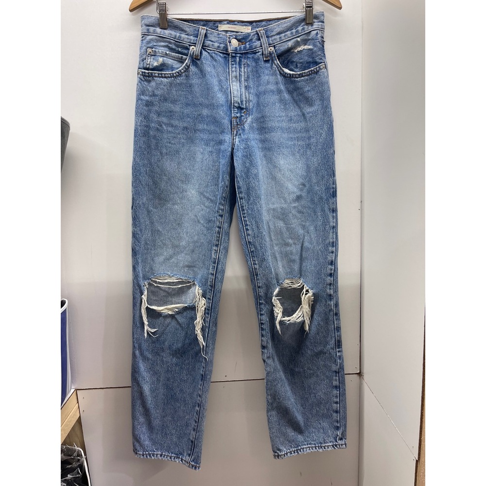 Levis 94 Baggy Distressed High Rise Jeans Medium Wash Blue W28 L31 A3510-0029